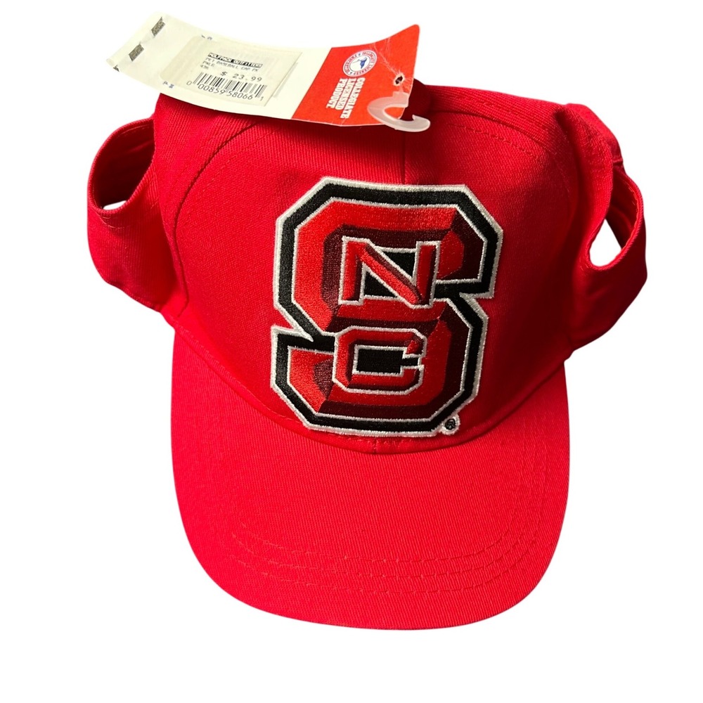 Little Earth NC State Wolfpack Pet Baseball Cap Red Dog Hat NWT NCAA Large